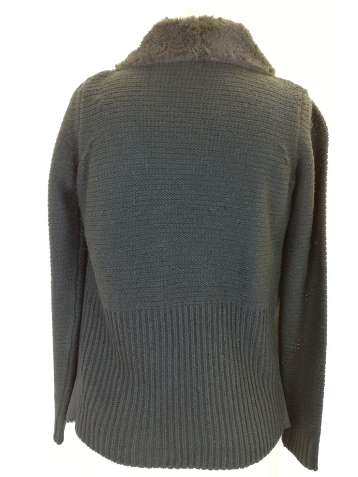 Women Sweater Lady Sweater with Front Part Fake Leather