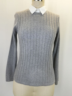 Women Sweater Lady Sweater Girl Sweater with Woven Neckline