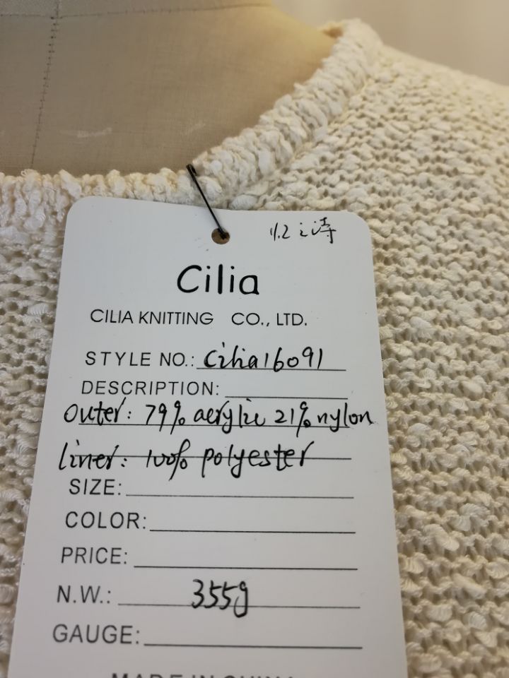 Women Sweater Lady Sweater with Lining Chiffon 