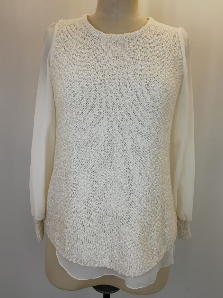 Women Sweater Lady Sweater with Lining Chiffon 