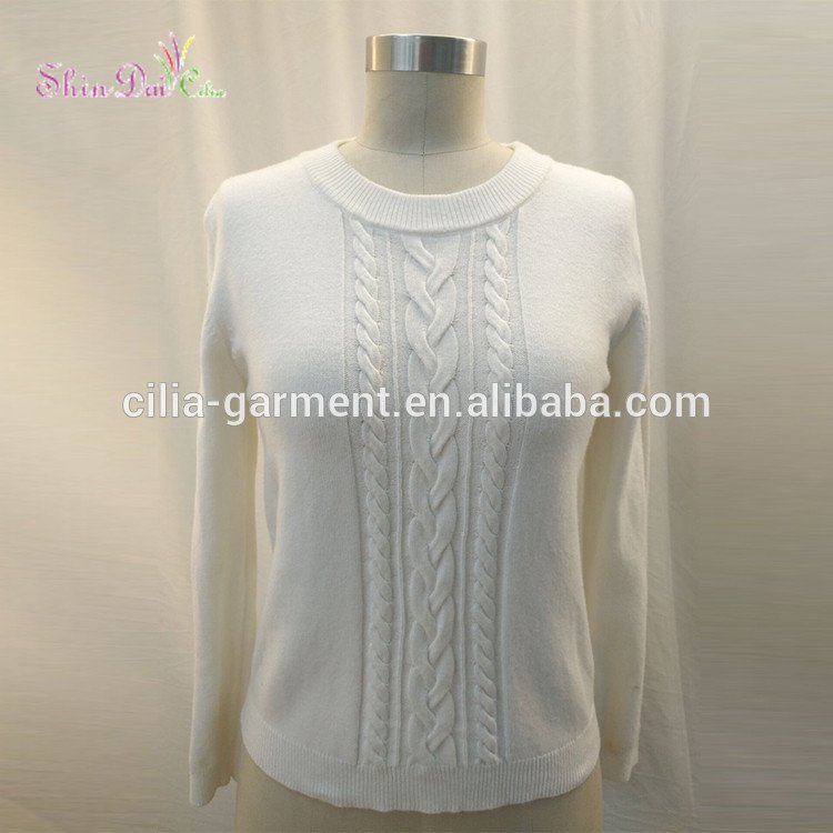 Custom Wholesale O Neck Long Sleeve Warmer Latest Design Ladies Sweater