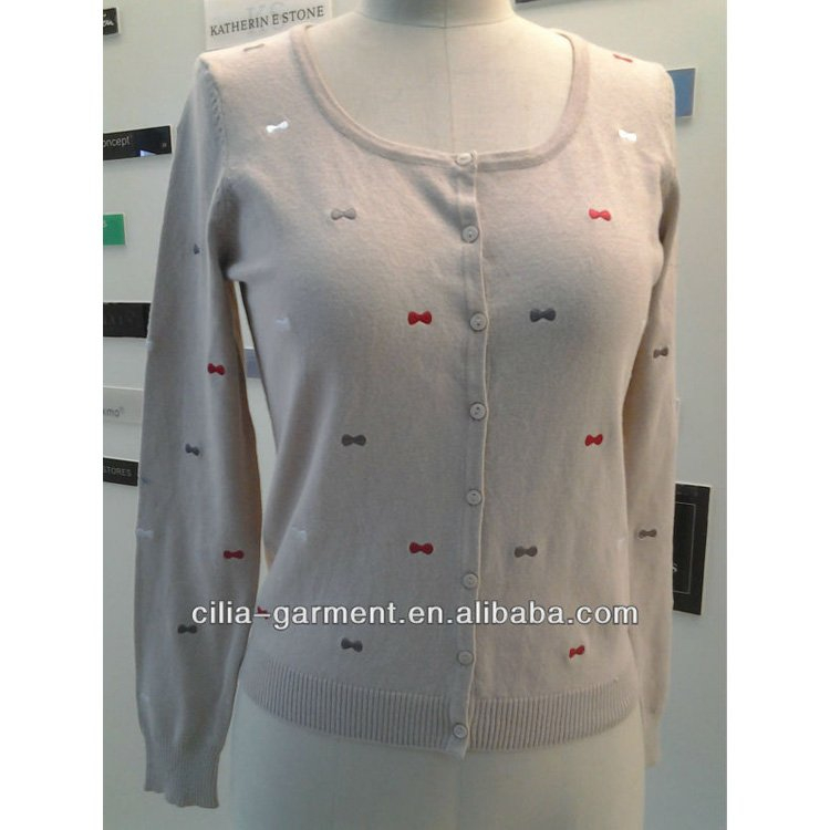 2013 autumn 100%cotton lady sweater