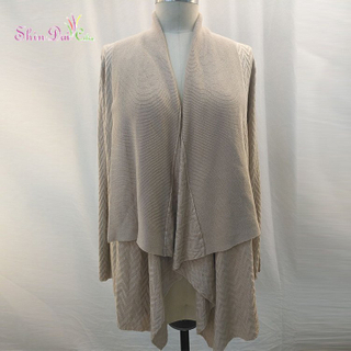 Autumn Winter Lady Fashion Medium Long Cashmere Women Loose Cardigan Sweater