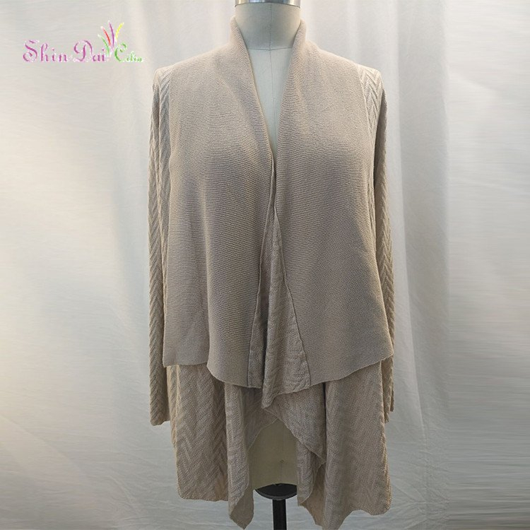Autumn Winter Lady Fashion Medium Long Cashmere Women Loose Cardigan Sweater