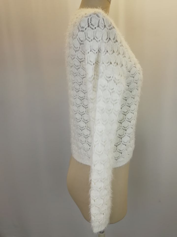 Women Sweater Lady Sweater Girl Sweater with Feather Yarn