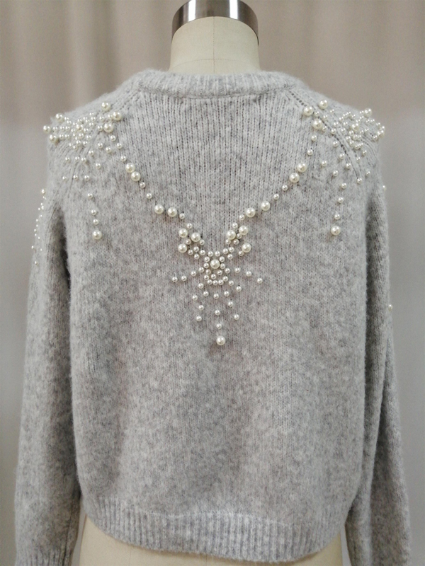 Women Sweater Lady Sweater Girl Fashion Sweater;pearl 