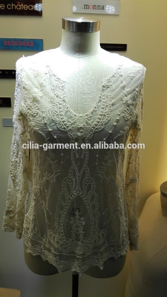 lady's sweater with lace