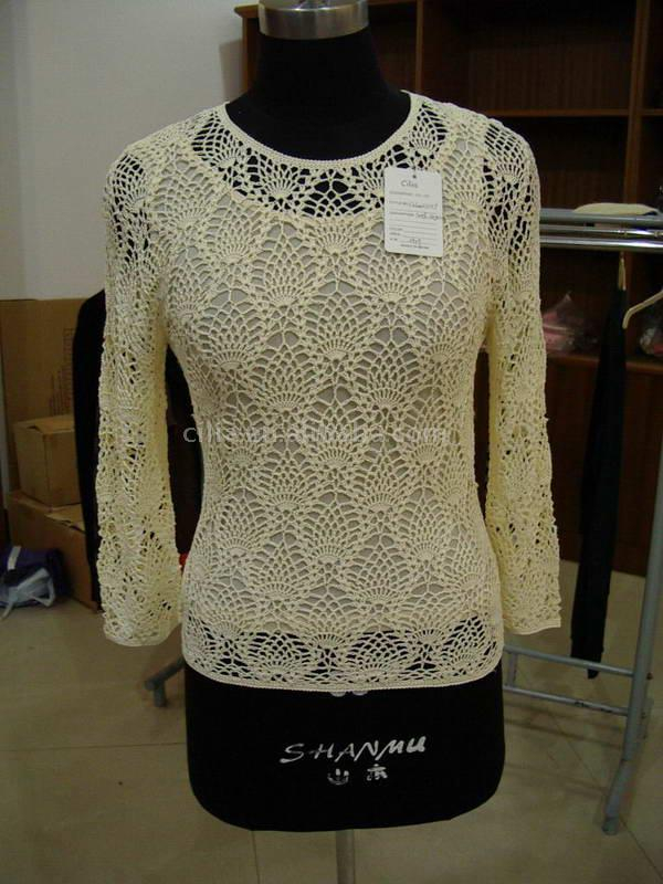 Ladies' spring summer crochet pullover