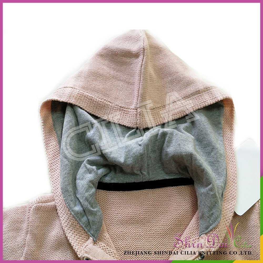 High quality new design girls winter warm sweater coat with zipper
