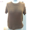 Western style pure color women knitwear short sleeves pullover sweaters