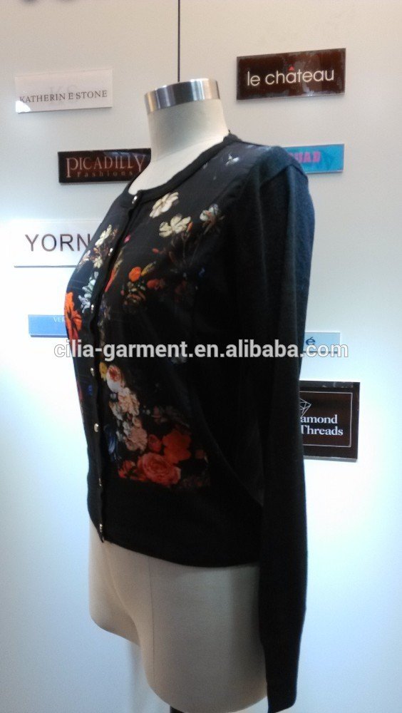 2014 ladies' knitwear,lady sweater,Printing Cardigan