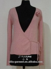 fashion ladies' knitted sweater with long sleeve