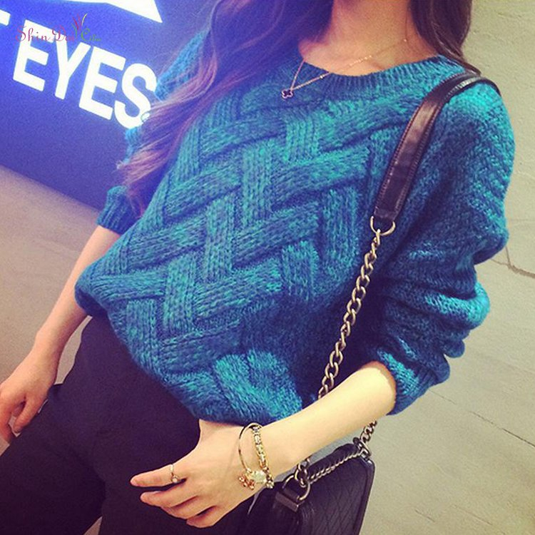 Popular New Designed Fashion Anti-Shrink Knit Pullover Woman Sweater