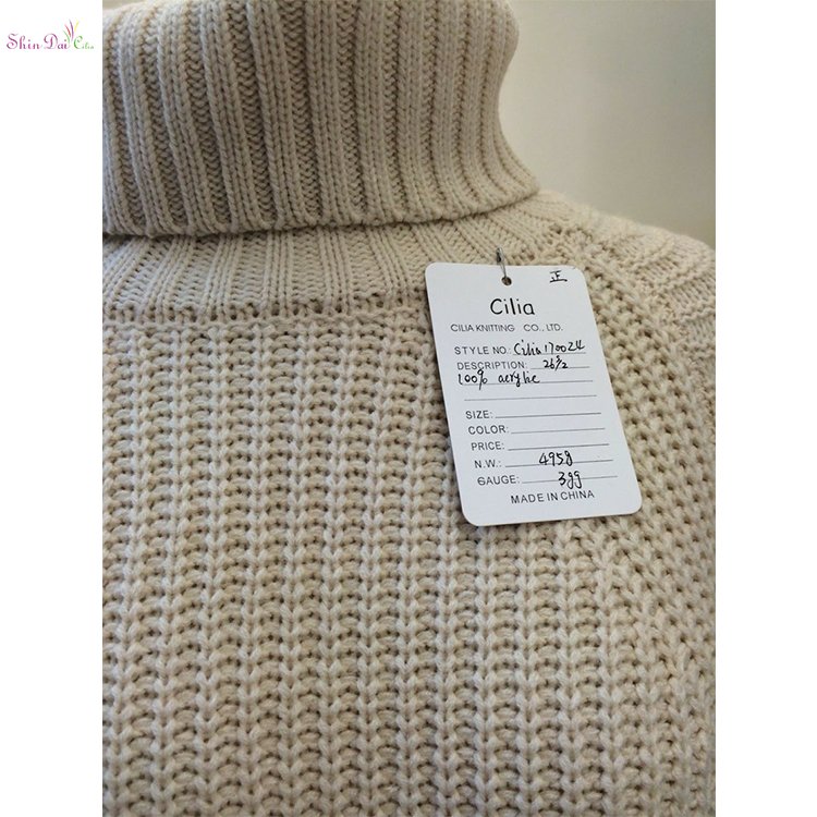 Custom autumn winter warm long sleeve knit turtleneck sweaters for women lady