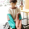 Custom Long Lantern Sleeve O-Neck Knitted Pullover Lovely Girl Sweater