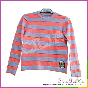 AA grade best price wholesale stock girl winter stripe sweater