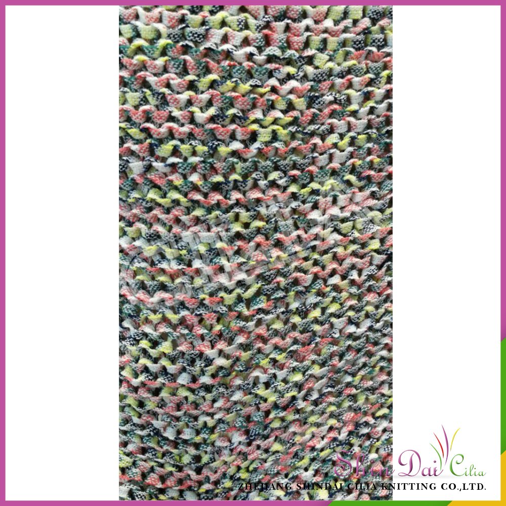 China supplier hot sale women spring summer half sleeve knitted shirt sweater with tapy yarn