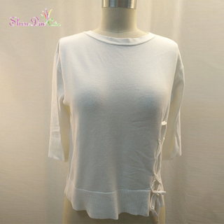 Functional OEM Service Spring Women Pure Color Chic Hem Knit Sweater