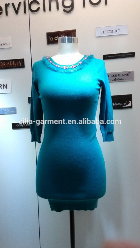 2014 fashion women sweater with manual nail bead