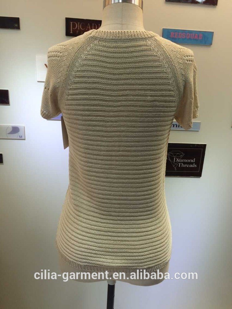 2015 fashion ladies sweater with short sleeve