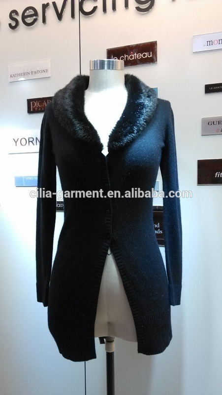 2014 Ladies knitted sweater,cardigan with collar