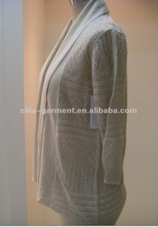cilia12040,lady 12gg computer knit cardigan sweater