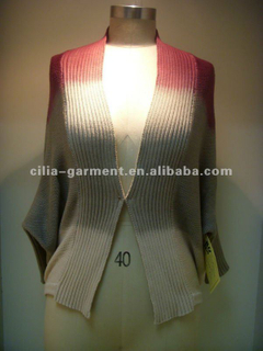 5gg flat knit cardigan with dip dye lady sweater