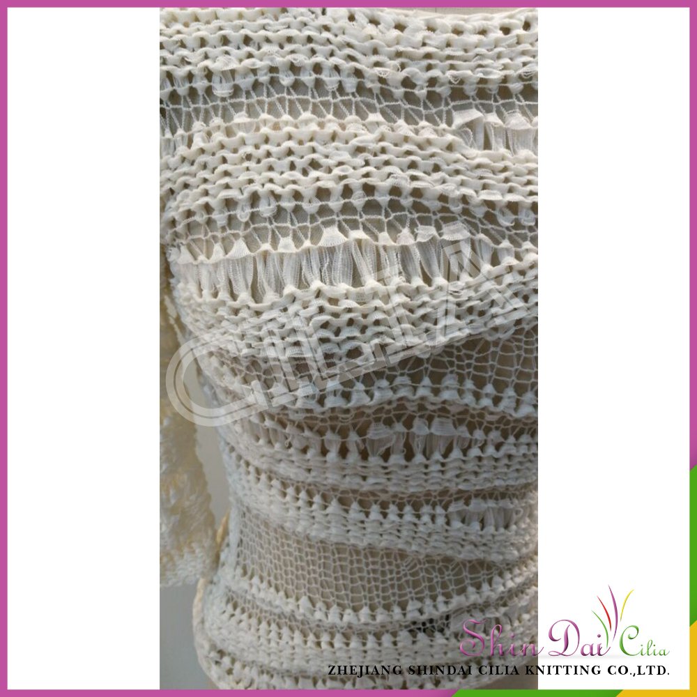 Factory latest designs white spring distressed hollow pullover sweater for girls