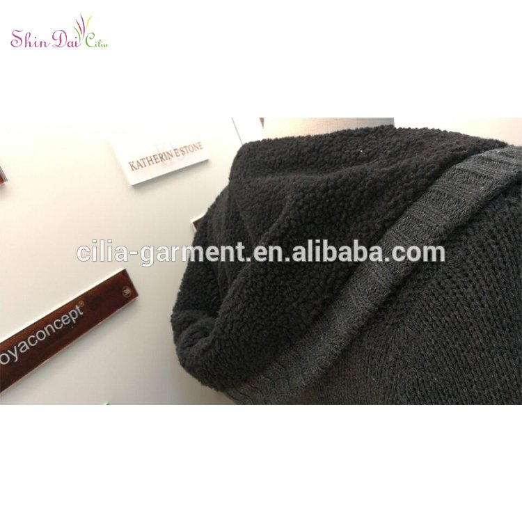 New style hot sale korean zipper knitted hooded cardigan sweater for men