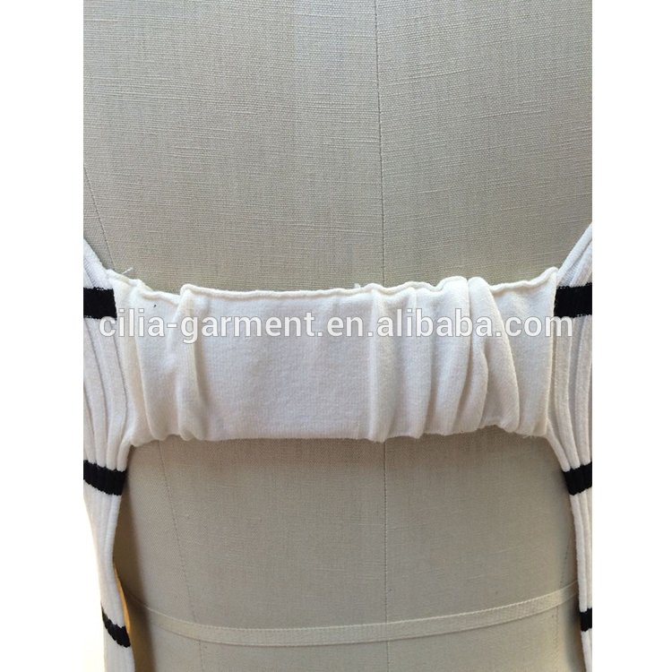 Korean style fashion mature in tight womans knitting stripe backless sweater