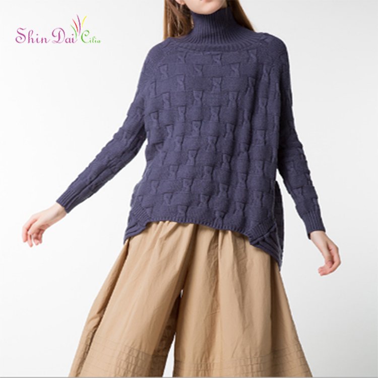 Autumn And Winter New Women Long-Sleeved Thick High-Necked Pullover Sweater