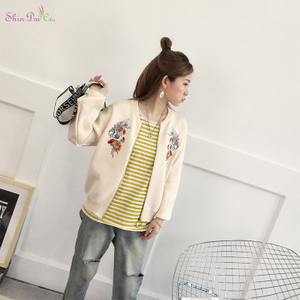 High quality new design without buttons embroidery jacket cardigan sweater for firl