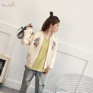 High quality new design without buttons embroidery jacket cardigan sweater for firl