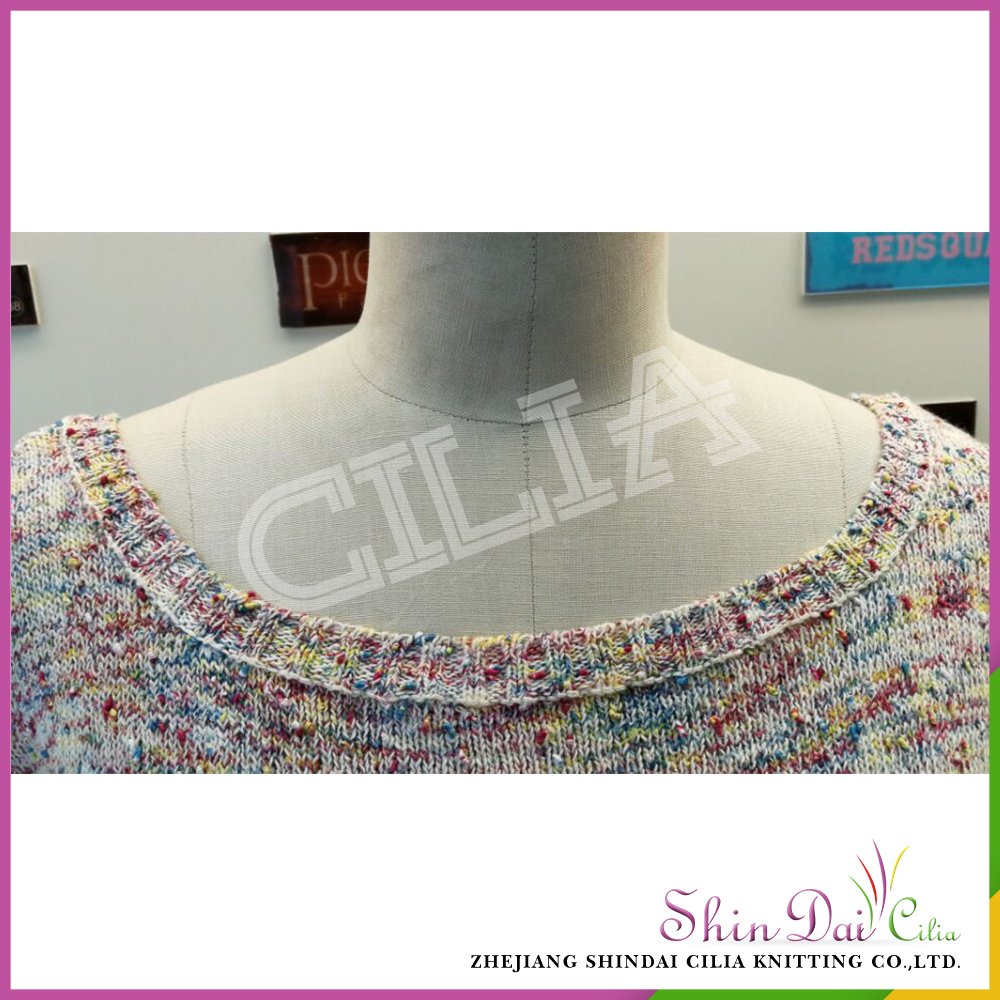 American style middle age womens fancy half sleeve knitting pullover sweater