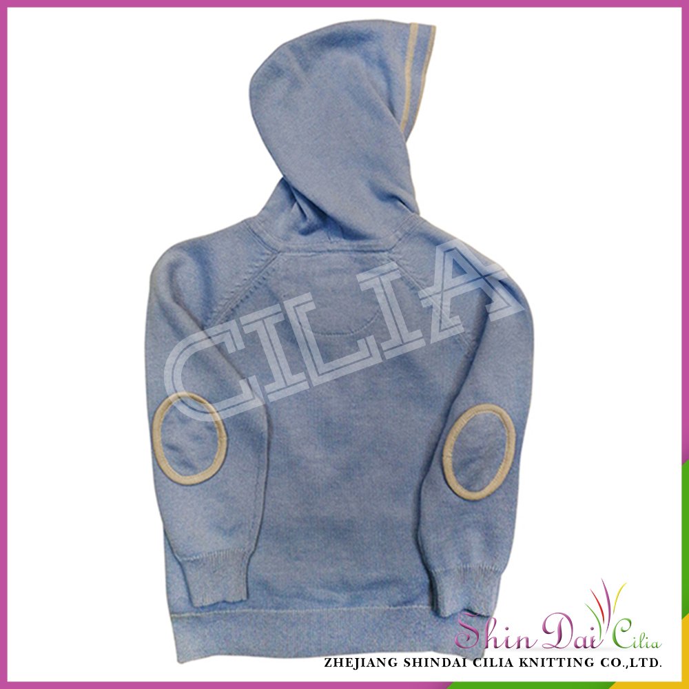 Wholesale italy style blue boy cashmere cardigan sweater hoodie with zipper
