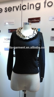 2014 Ladies knitted sweater,pullover with mohair