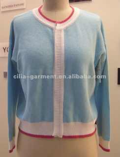 5gg flat knit cardigan lady sweater