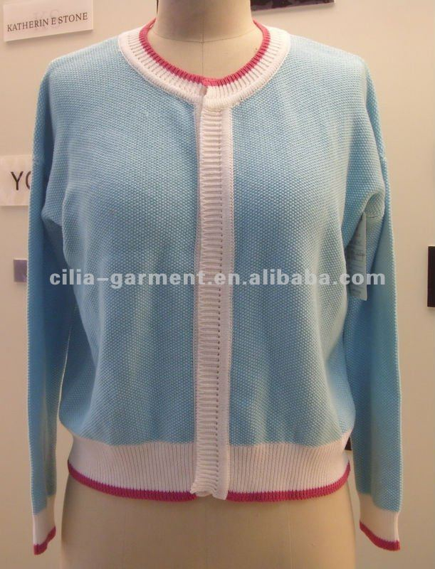 5gg flat knit cardigan lady sweater