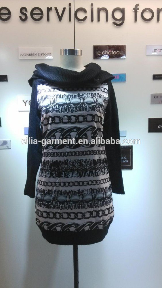 2014 Ladies knitted sweater,pullover with racking pattern