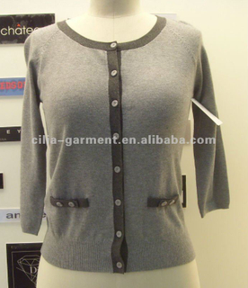 pink,lady 12gg flat knit cardigan sweater