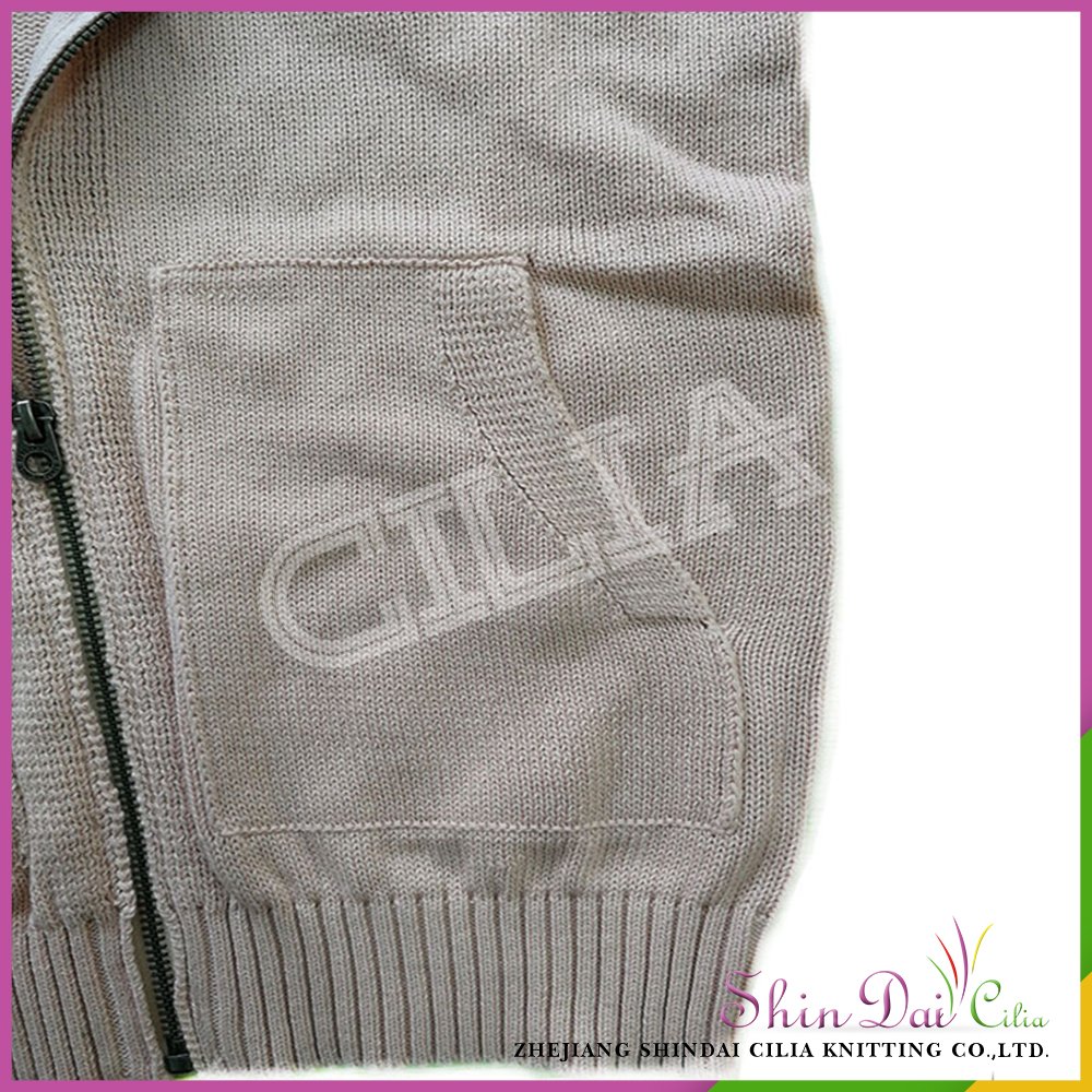 High quality new design girls winter warm sweater coat with zipper