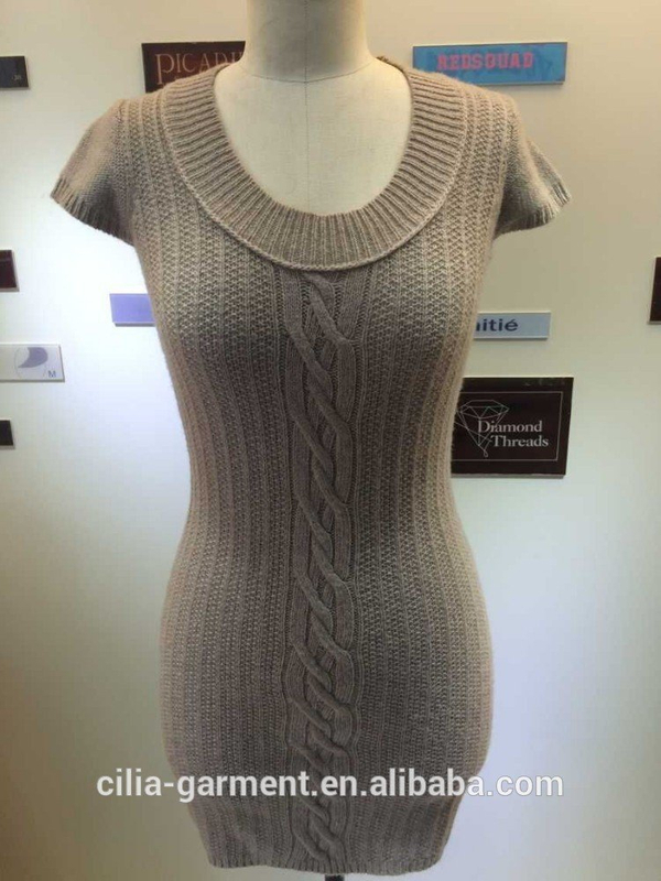 lady knitted sweater in brown