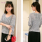 Good design women's ladies fancy deep v neck knitted hollow pullover sweater
