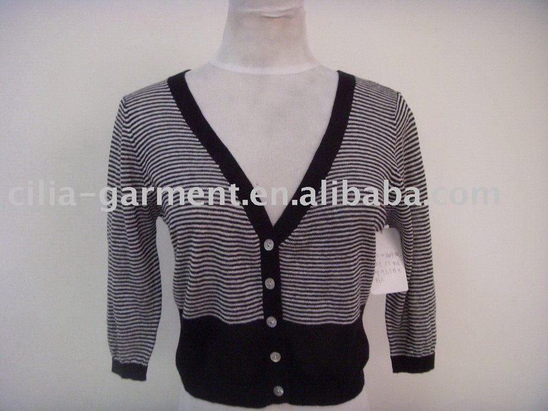 lady's knitted sweater with stripes