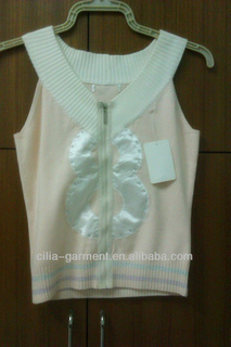 cilia 2014 beby knitted tatting vest with eight &amp;zipper sweater