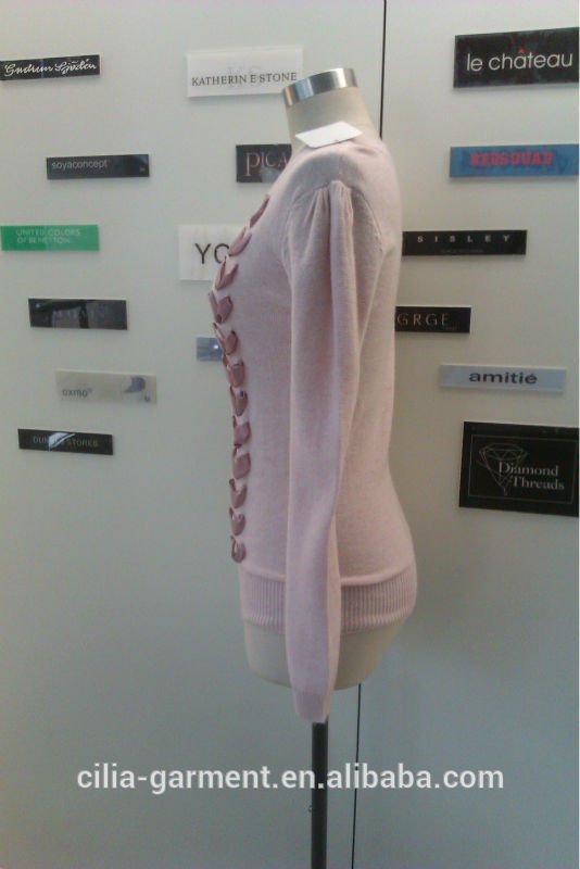 lady sweater fashion design wool garment cardigan long with silk