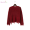 Good design red handmade knit girls distressed wool acrylic pullover pullover sweater
