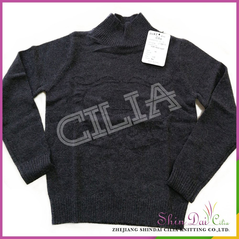 Fashion cheap custom girl black computer knitted cashmere wool sweater