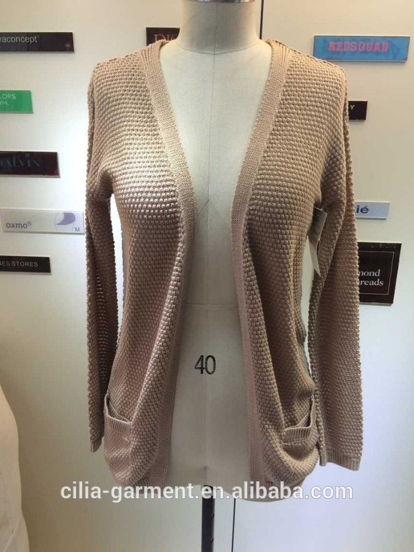 2015 new fashion sexy young lady sweater with long sleeve in brown