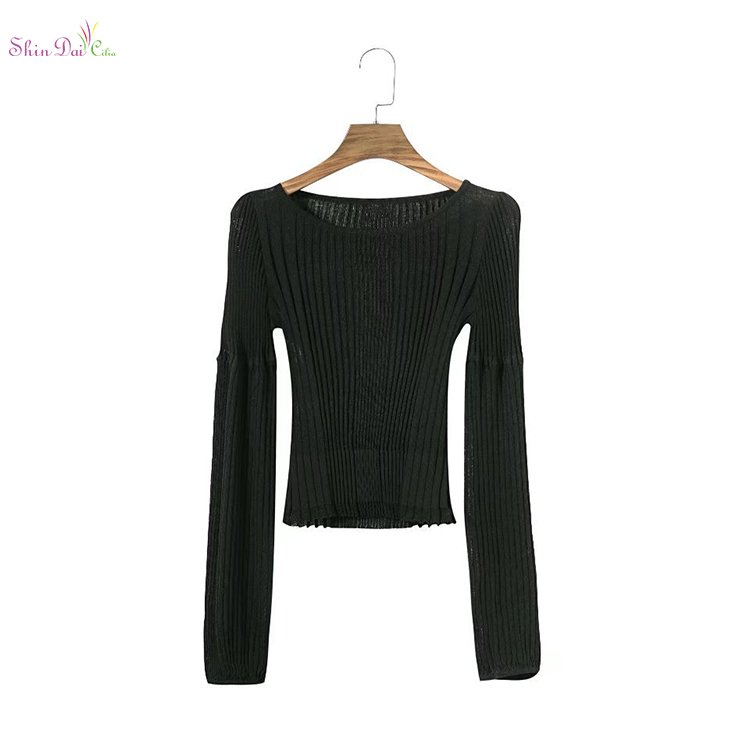 China supplier hot sale fashion womens knitted pullover sweaters with a navel on it